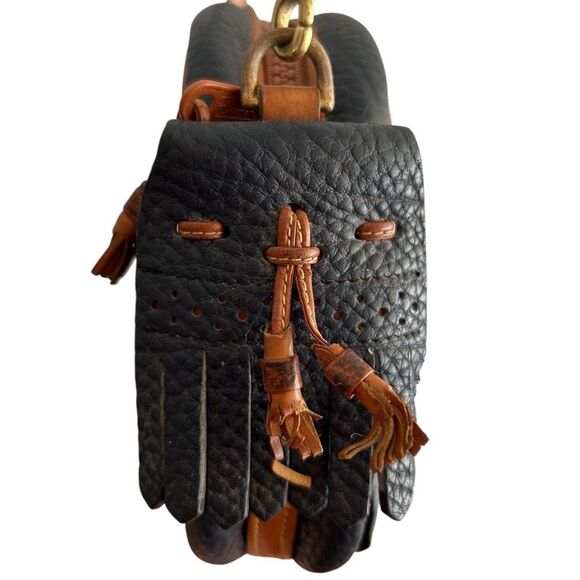 Dooney and Bourke Handbag Vintage Kilty Black Tan - Picture 4 of 8